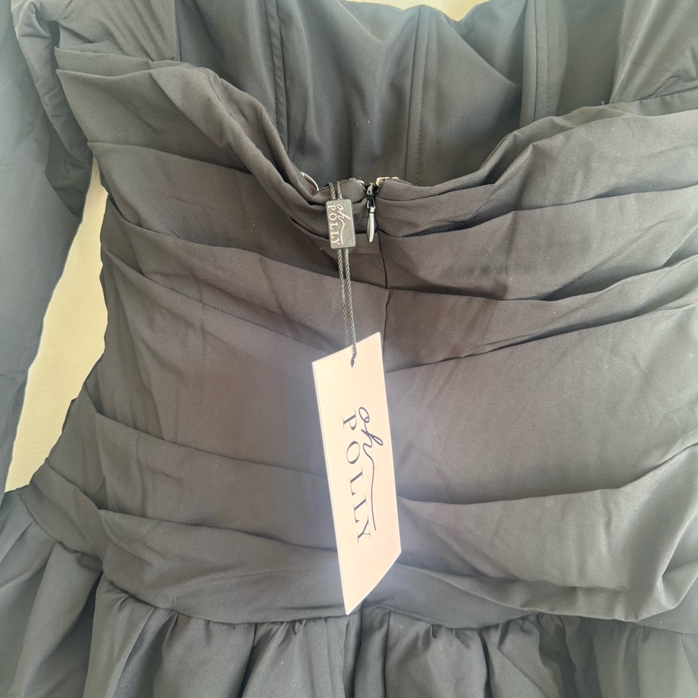 Oh Polly | Viola Long-Sleeve Bubble Hem Mini Dress in Black ~ NWT US 10 - Picture 11 of 11